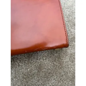 Pratesi Firenze Italian cognac Leather square Satchel Brown cross body bag thumbnail 6