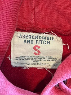 Abercrombie & Fitch Red Pullover Hoodie with Arch Logo thumbnail 3
