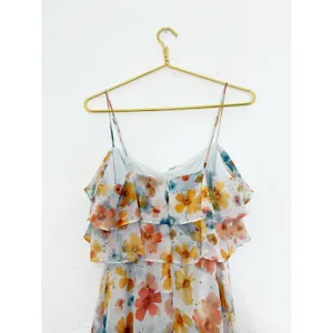 Anthropologie Sleeveless Asymmetric Ruffled Midi Dress Size Small Chiffon Fairy thumbnail 12