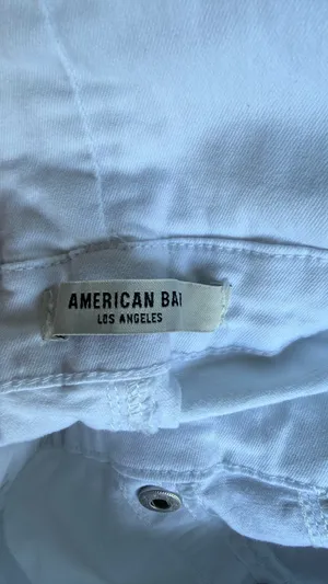 American Bazi White Distressed Denim Overalls - Size S (Fringe Hem) thumbnail 13
