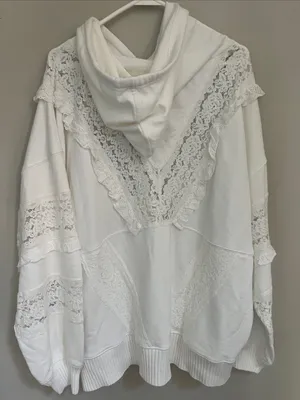 Free People Movement Studio Tunic Lace Trim Hooded Sweatshirt thumbnail 11