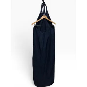 NWT‎ Onia Air Linen Halter Open Back Maxi Dress Deep Navy Medium thumbnail 4