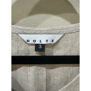 Vintage Holte Linen‎ Dress Lagenlook Beige Apron Long Minimalist Size 2 thumbnail 3