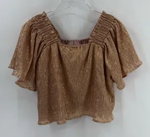 Queen of Sparkles Rose Gold‎ Flutter Crop Top size small thumbnail 1