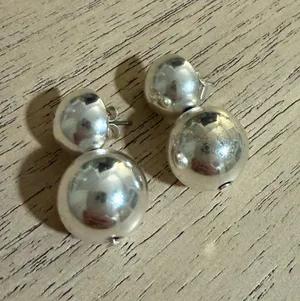 J. Crew Silver Double Ball Drop Earrings thumbnail 1