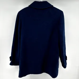 Vintage Pendleton Wool Peacoat 70s Button Down Hand Pockets Navy Blue Medium thumbnail 8