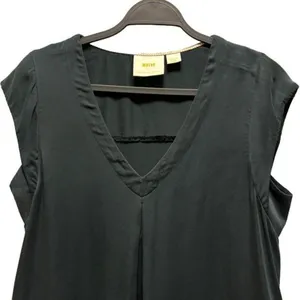 Maeve By Anthropologie Womens Black Sleeveless V-Neck Top Medium thumbnail 3
