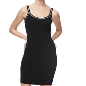 Good American Chain Knit Tank Dress Black Size 1 thumbnail 3