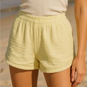 Universal Thread Cotton‎ Gauze Shorts Pale Yellow Natural Fibers Lemon Summer XS thumbnail 1