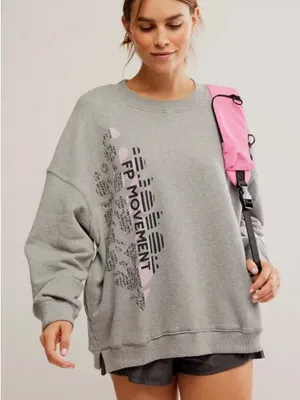 Free People All Star Buti Logo Pullover/Heather Grey thumbnail 6