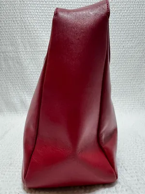 The Sak red leather shoulder bag zip closure, detachable strap interior pockets thumbnail 4