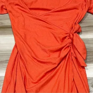 See You Monday Orange Wrap Dress Women’s Medium thumbnail 2