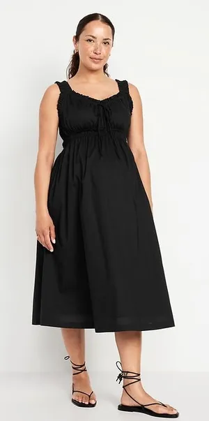 Old Navy Black Ruffle Strap Dress  thumbnail 1