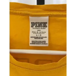 Women's PINK Victoria's Secret LSU Tigers Long Sleeve Tee L Yellow Purple thumbnail 3