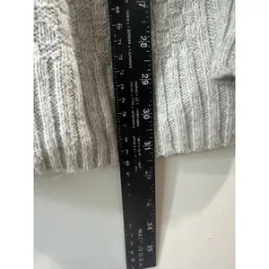 Cabi Grey Knit Zip Up Cardigan Sweater Mock Neck Basketweave Smll thumbnail 5