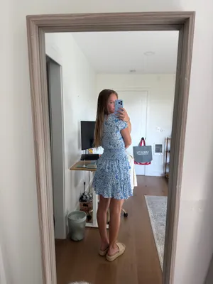 Blue Cutout Floral Dress thumbnail 3