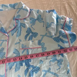 Women's Two Piece Short Sleeve and Shorts Pajamas Blue Size M #260255 thumbnail 6