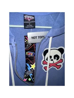 NEW Superfresh Panda & Crossbones Womens Full Zip Hoodie Hoodie Sweatshirt Small thumbnail 5