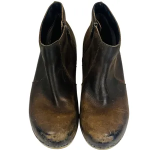 Dansko‎ Maria Brown Leather Clog Ankle Boots Wood Heel Womens 36 Rustic Cottage thumbnail 5