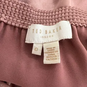 Ted Baker Esta Blush Pink Satin Cowl Cold Shoulder Midi Dress Size 0 thumbnail 8