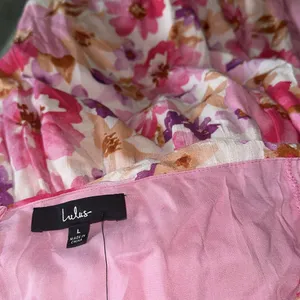 NWT Lulus Flourishing Favorite Floral Ruched Maxi Skirt Large IVORY/ PINK PURPLE thumbnail 9