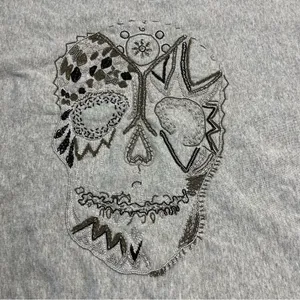 Zadig & Voltaire‎ Gray Skull Embroidered Women's Top SEE MEASUREMENTS *FLAW thumbnail 6