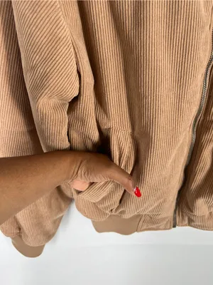 Thread & Supply Camel Corduroy‎ Bomber Jacket Size XS Tan thumbnail 5
