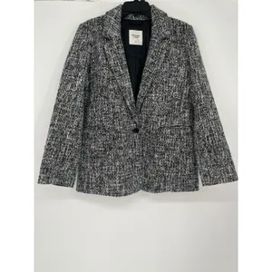 Abercrombie & Fitch Tweed Oversized Blazer Jacket Women M Black White Old Money thumbnail 2