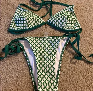 Green & White Bikini Set thumbnail 1