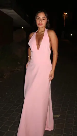 Zara Pink Backless Halter Dress wedding maxi long evening party coctail thumbnail 6