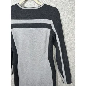Athleta Womens Small Heathered Gray Black Sweater Dress Casual Long‎ Sleeve thumbnail 2