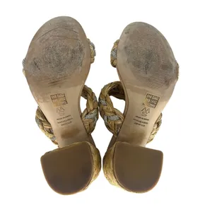 Stuart Weitzman Lana 85 Raffia Crystal Slide Sandals Estimated Size 9 thumbnail 14