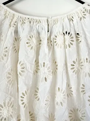 NWT Madewell Embroidered Shirred Puff-Sleeve Top - Size: Small thumbnail 9