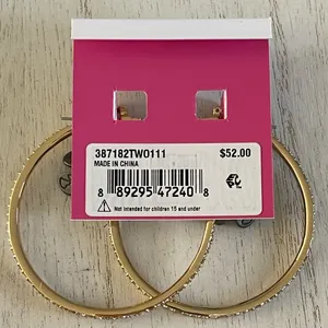 Betsey Johnson black star rhinestone hoop earrings thumbnail 4