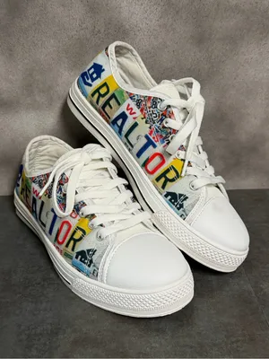 Realtor Canvas Sneakers Women's Size 8 White/Multicolor thumbnail 4