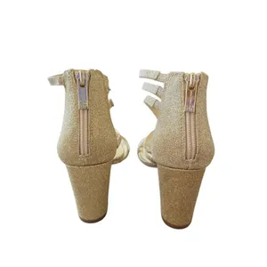 Jessica Simpson Stassey Sandal Size 8.5 Gold‎ Glitter Open Toe Block Heel thumbnail 5