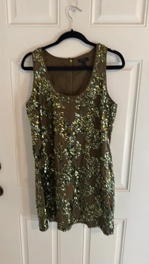 J.Crew Dress Mini Green Sequin thumbnail 2