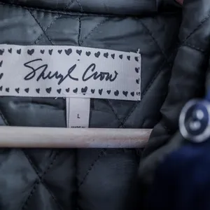 Sheryl Crow Military Patch Utility Vest Women's L Blue Quilted Lining Hooded‎ thumbnail 4
