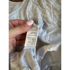 Y2K‎ Abercrombie & Fitch XS Gray Tank Top Cream Ruffle Trim Casual thumbnail 4