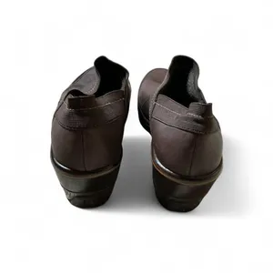 Jambu Brown Leather Wedge Pumps Patent Toe Slip On Shoes Womens‎ thumbnail 4