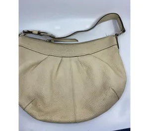COACH Women's Large Tan Leather Shoulder Bag thumbnail 3