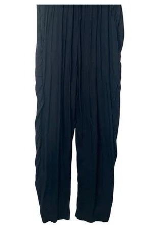 Abercrombie Fitch Jumpsuit Womens XS Lightweight V Neck Short Sleeve Pockets Blk thumbnail 9