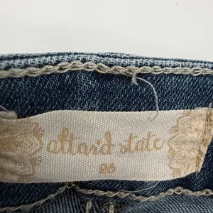 Altar’d State Jeans Womens 26 Blue Denim Flare Embroidered Floral Boho thumbnail 5