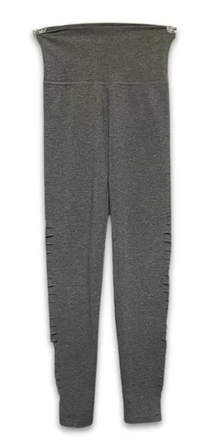 Aerie Leggings Full Length Leg Slit Slashed Distressed Detail Sleek Gray W XXS thumbnail 1