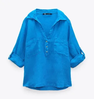Zara new linen‎ shirt thumbnail 1