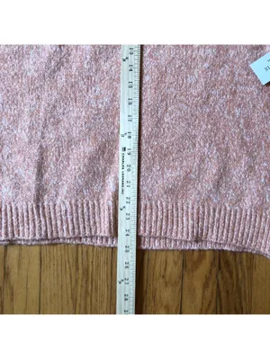 Pink Clover NWT Pink Heathered Crewneck Pullover Sweater Size L thumbnail 5