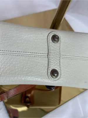 Dooney & Bourke Cream Pebbled Leather Crossbody with Tan Trim thumbnail 3