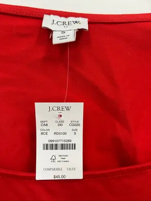 New with tags J. Crew Red Scoop Neck Cap-Sleeve Tank size S thumbnail 2