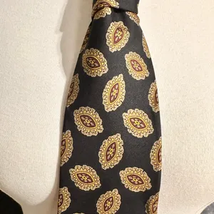 LANDS' END Vintage Handmade Tie USA Silk Mens Blue Multicolor Paisley Neck thumbnail 4