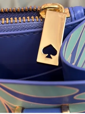 Kate Spade Cobalt Blue and Mint Green SeaFern Leaf-Print Tote thumbnail 11